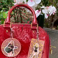 Taylor Swift Reputation Tour Cartoon & Gold Flakes Keychains Bag Charms Bundle