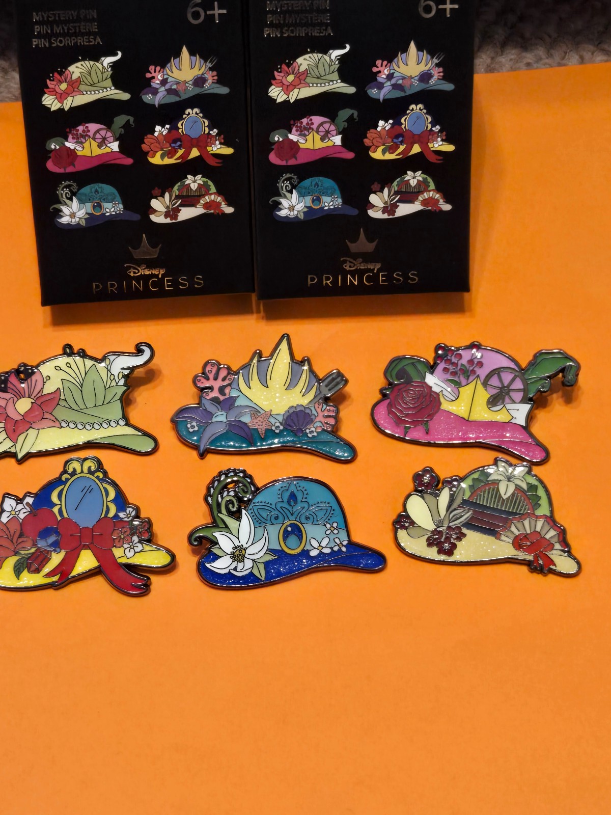 Disney Princess COMPLETE SET Character Hat Inspired Enamel Metal Pin Combo Set