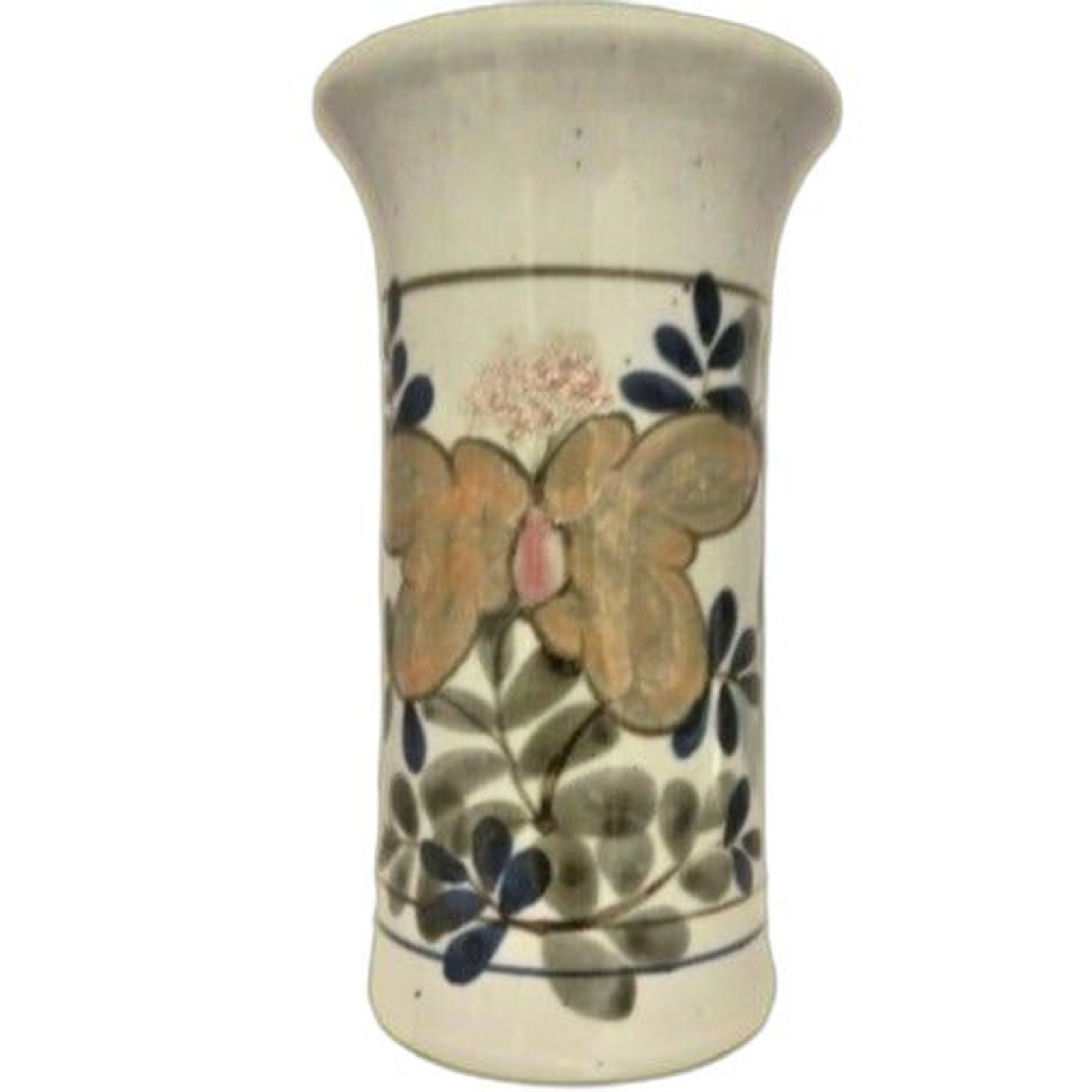 Highland Stoneware Scotland Floral Vase Art Pottery 7 Hand Painted