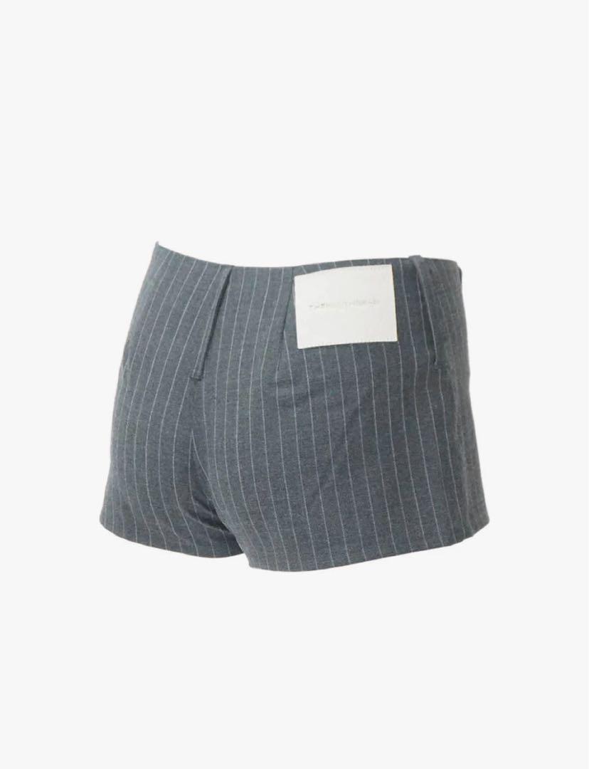 Gray S-symbol biker shorts from Theredthread. Other