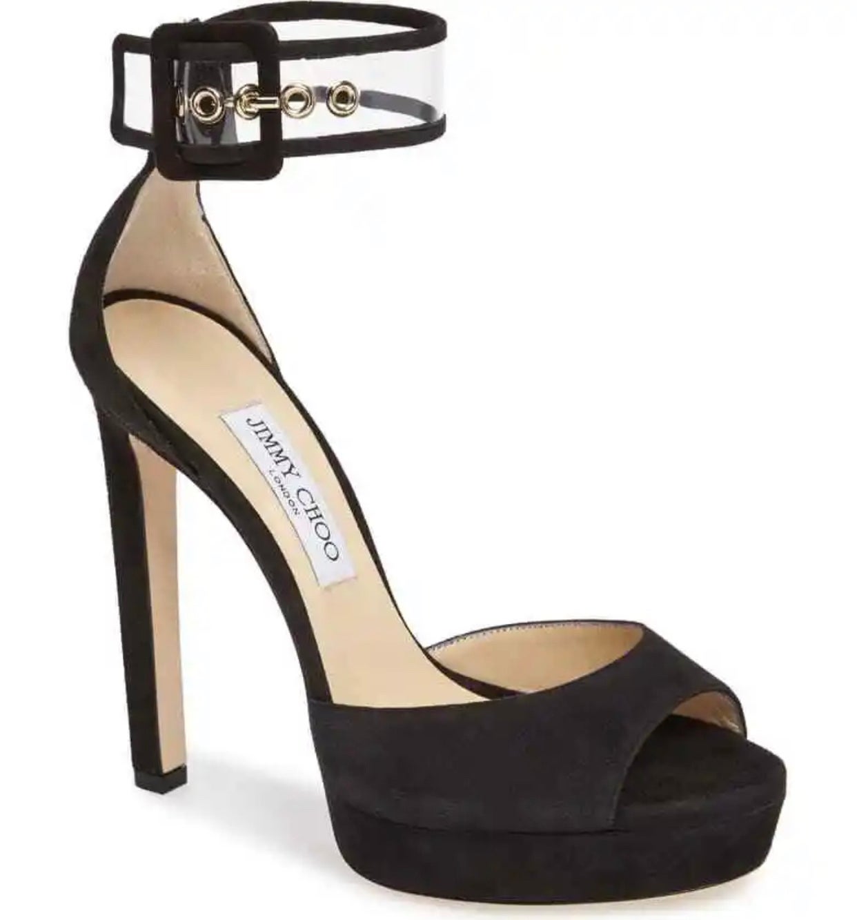 JIMMY CHOO Mayner Pumps Heels Sandals Clear PVC Buckl