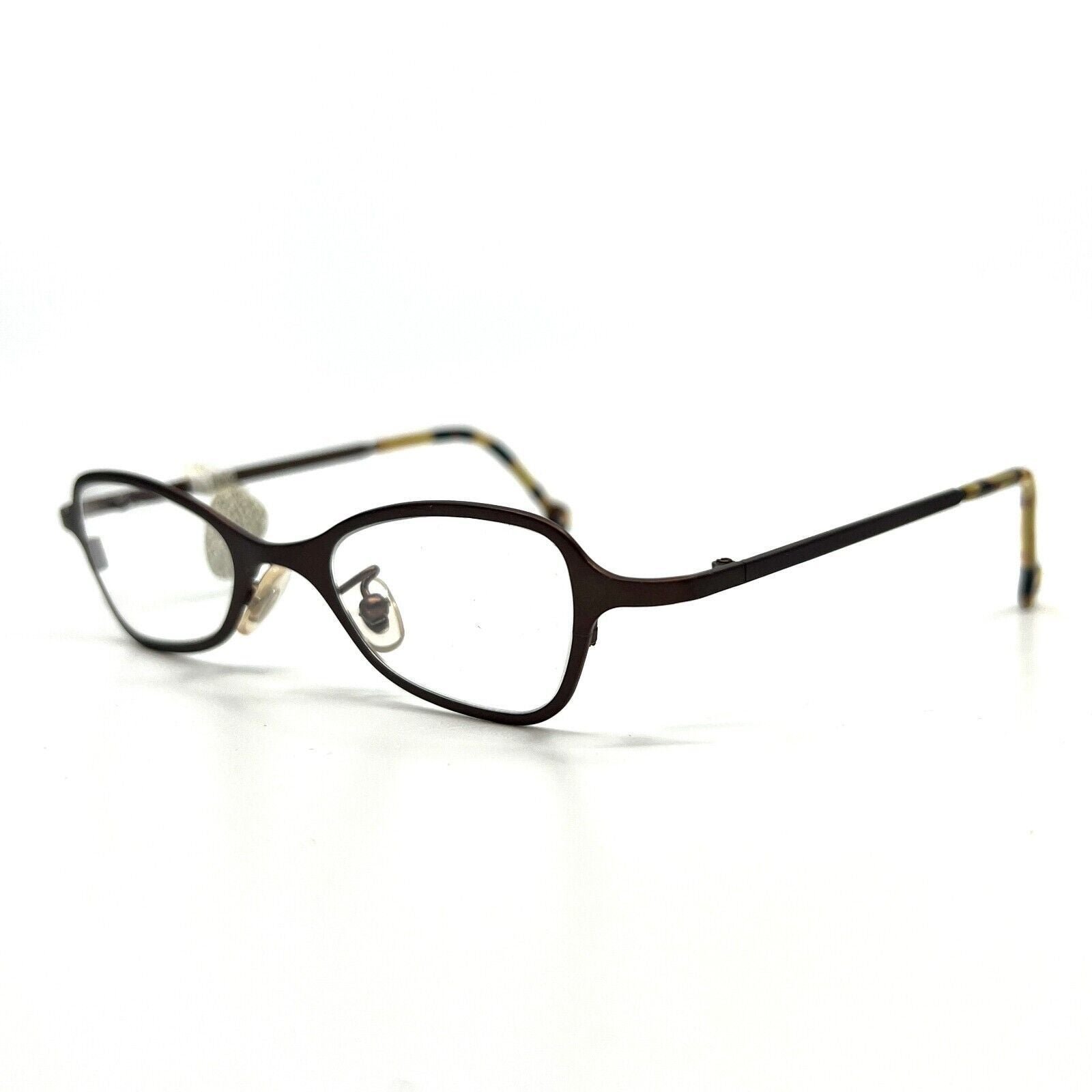 Vintage l.a.Eyeworks ROOTY 445 Eyeglasses Frame brown Cat Eye Thin Rim 40-20-125