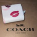 NWT COACH Snap Wallet w Lip Print CZ591 Authentic
