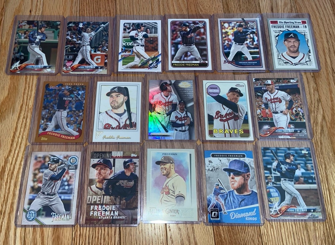Freddie Freeman Baseball Card Bundle Lot x16 2017-2020 Atlanta Braves Dodgers