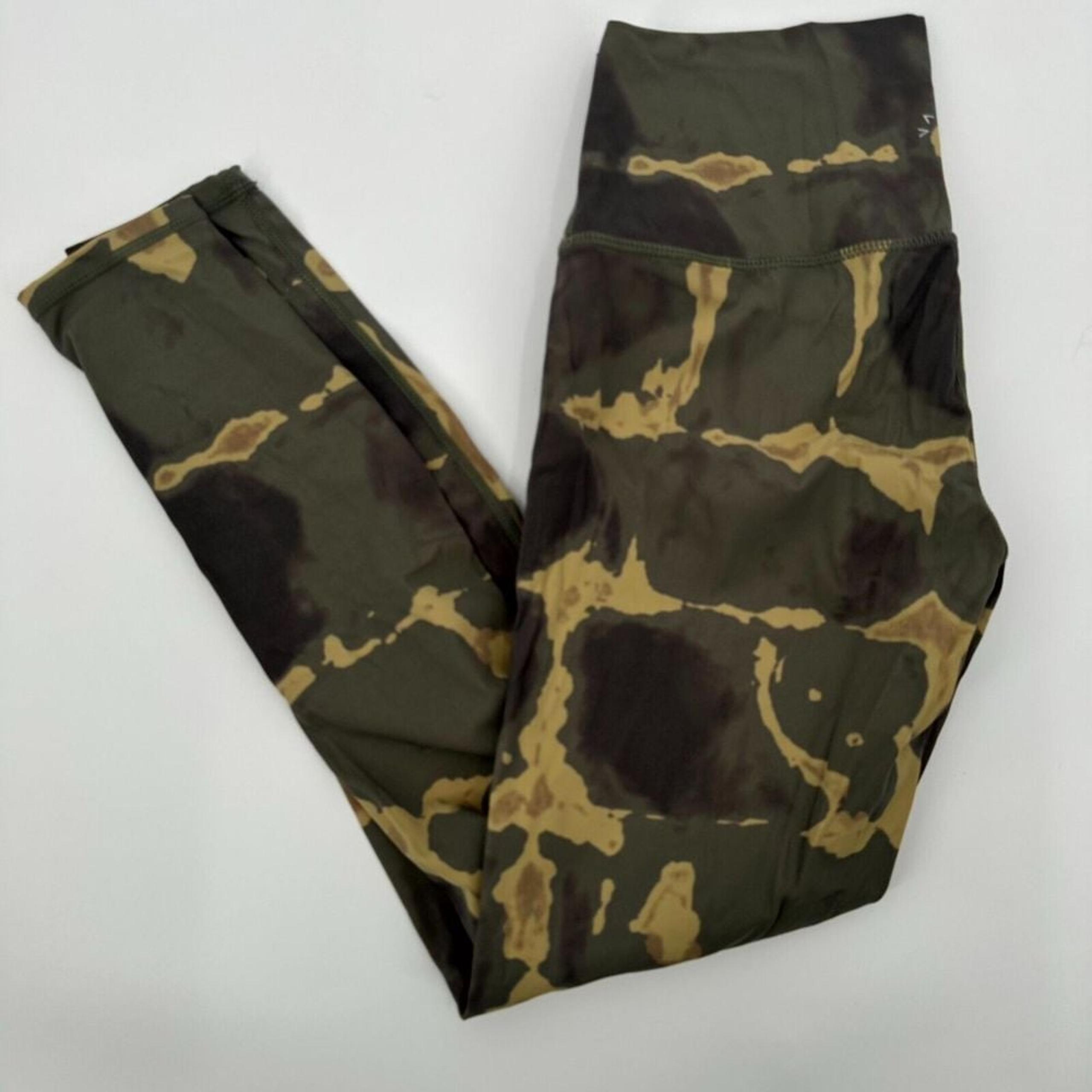 Varley Luna Leggings Womens Small Green Tie Dye High Waist Yoga Athletic Pull On