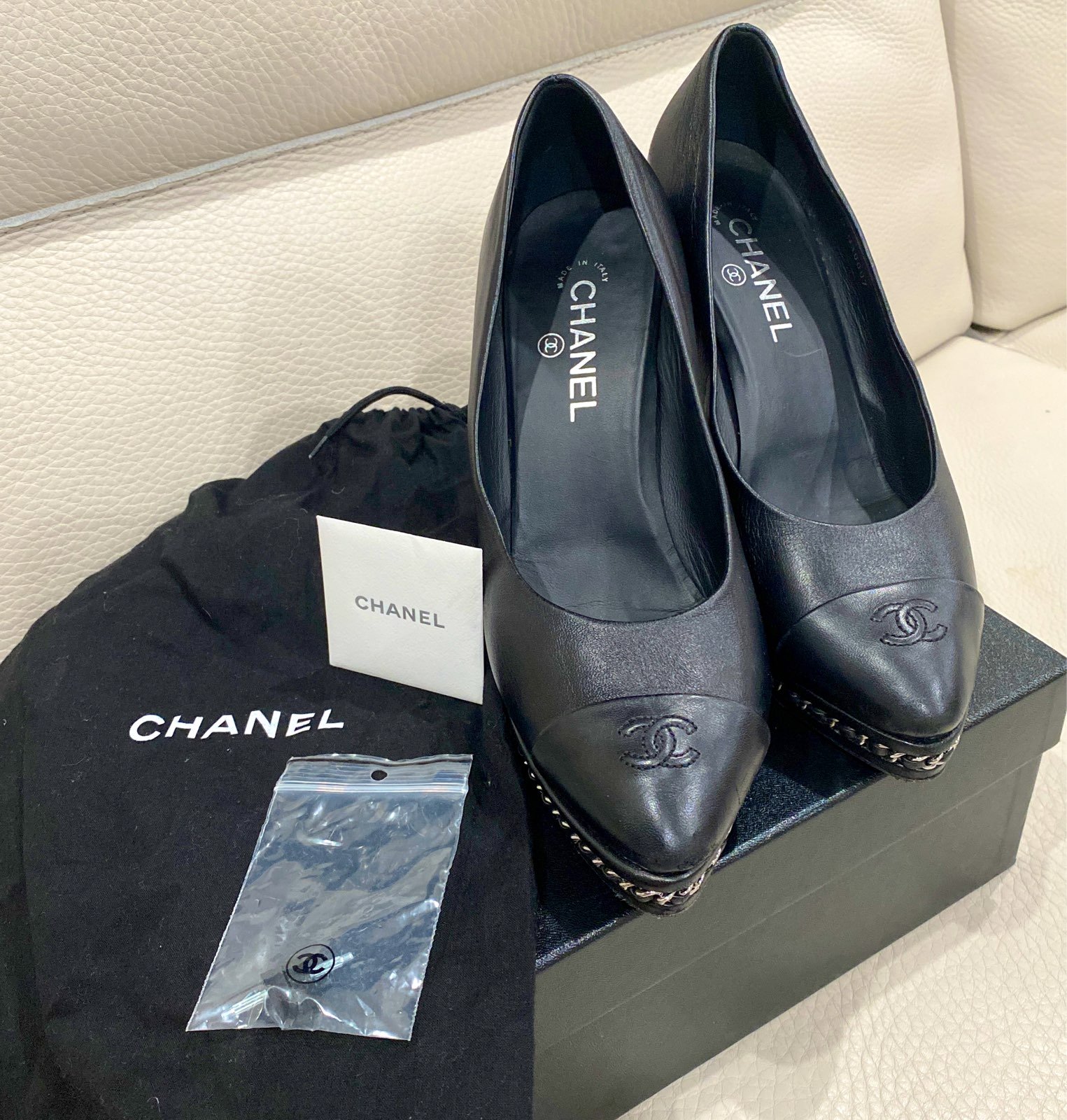 Chanel heel pumps shoes 41/1/2