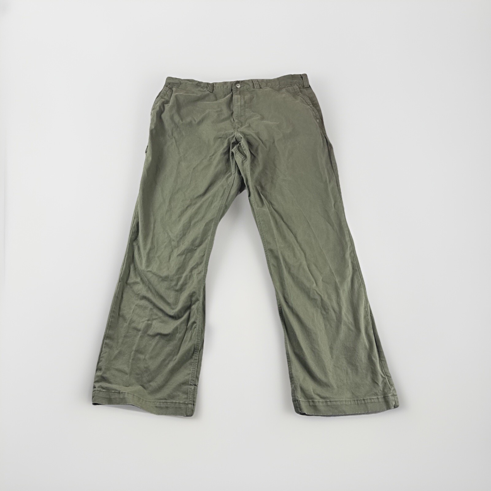 Duluth Trading Flex Ballroom Khakis Mens Pants 40x32 Green Relaxed Fit Stretch