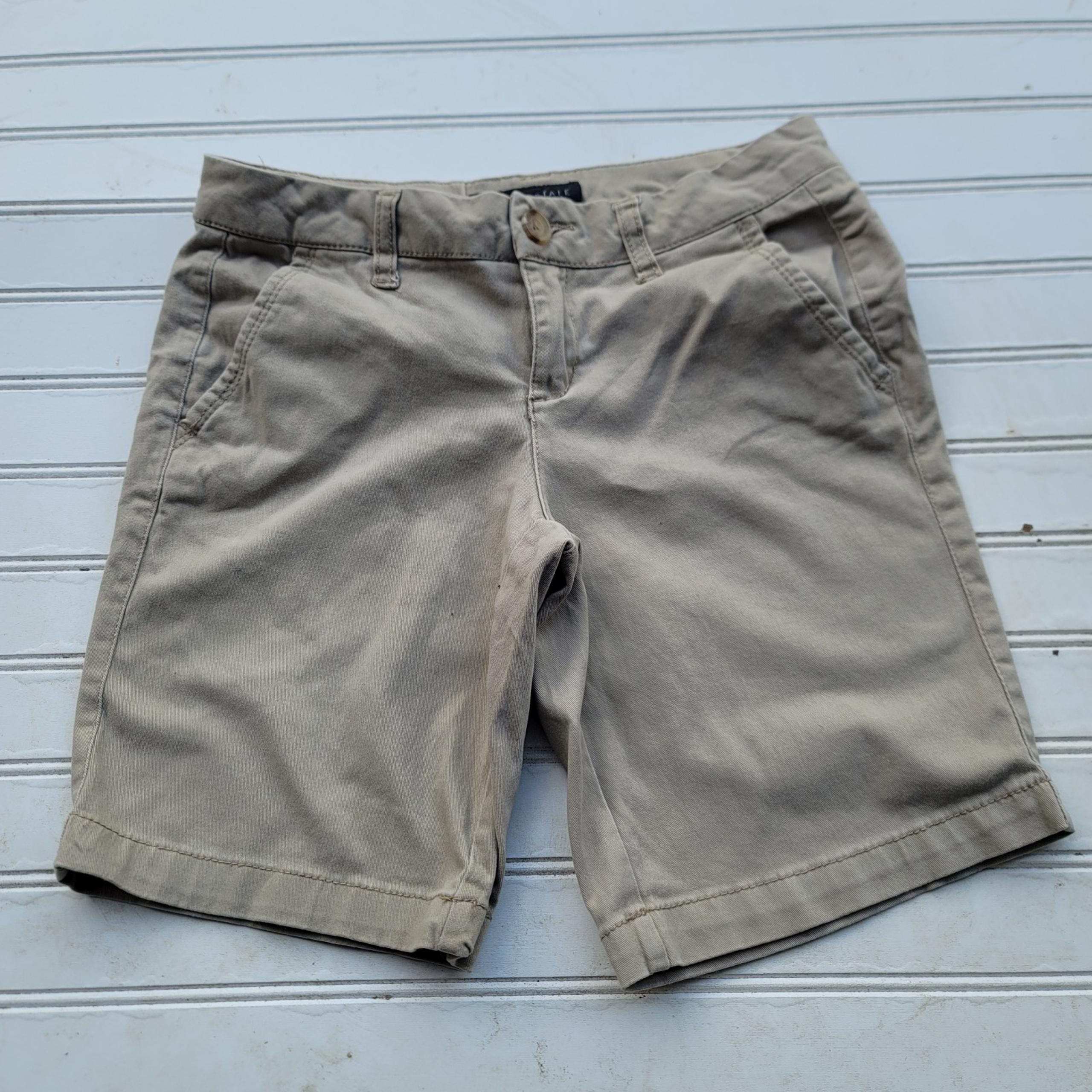 Aeropostale Women's Shorts Sz 0 Bermuda Mid Rise Tan Beige Stretch 8" Inseam