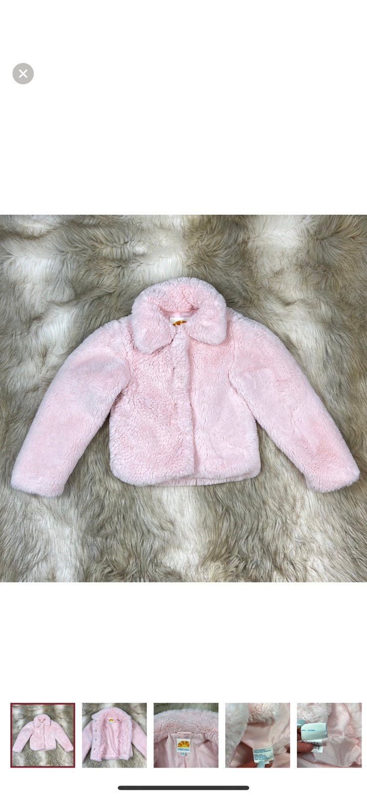 Size 4 C&C California Faux Fur Pink Coat Jacket