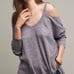 Anthropologie Deletta Millipa Oversize High Low Cold Shoulder Pullover Blouse XS