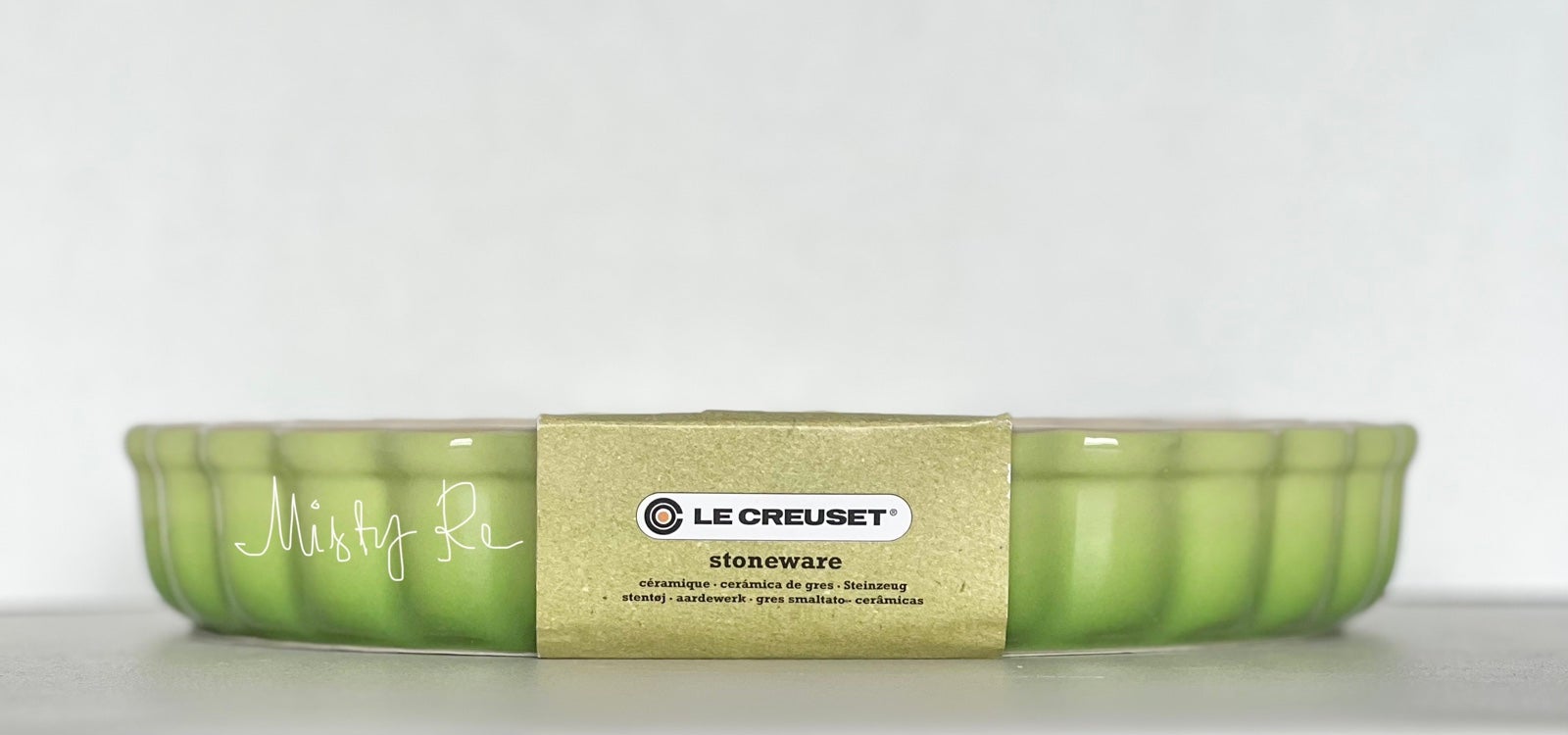 Le Creuset Palm Green Stoneware 24 cm Tart Dish Brand New