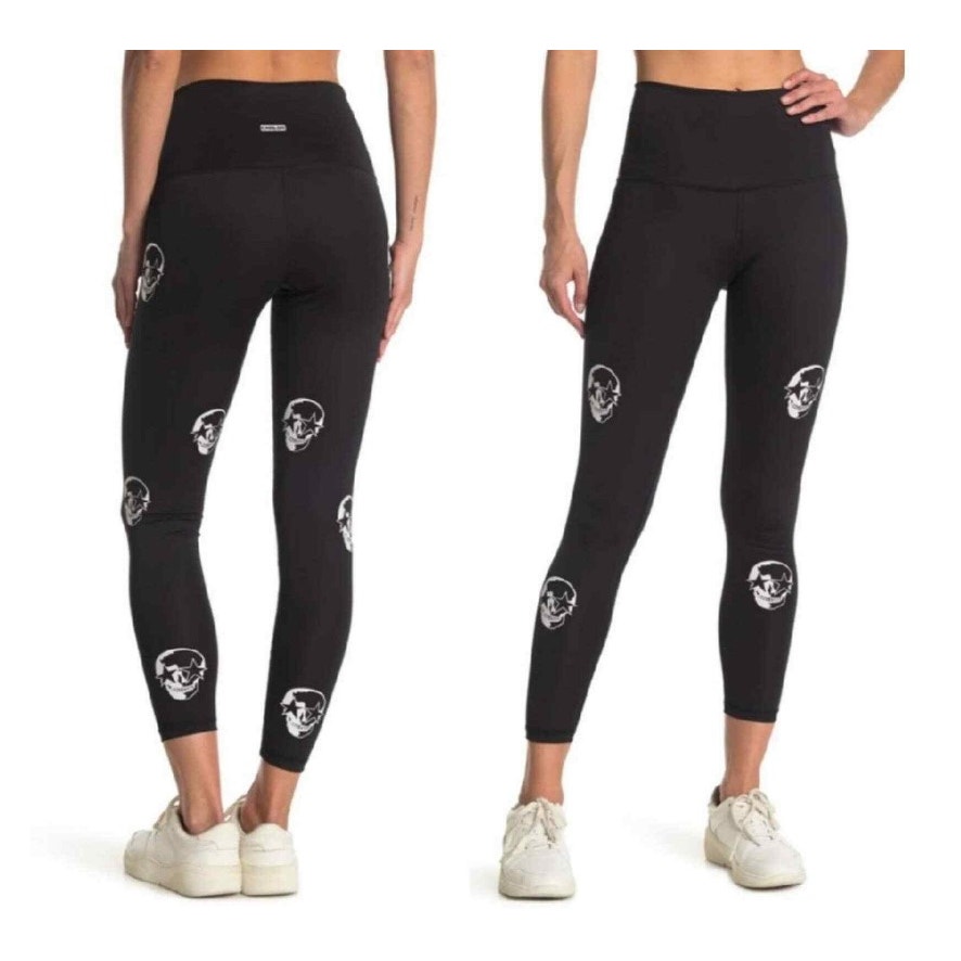 CHRLDR (Cheerleader) Women Skulls Leggings XS Black High Waisted Active NWT