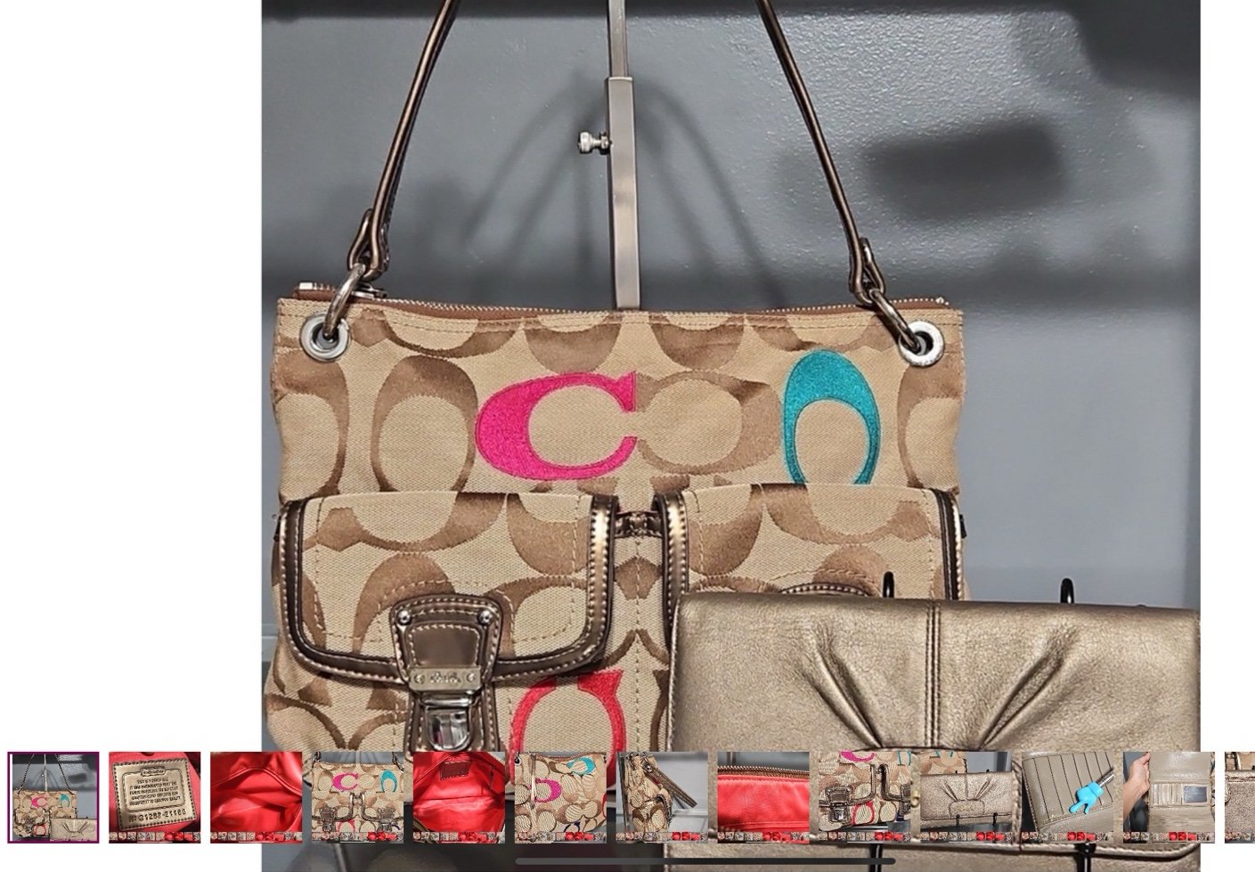 A Coach handbag and wallet.