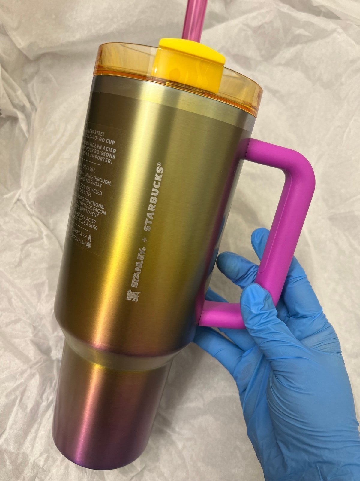 Stanley Starbucks purple yellow gradient tumbler