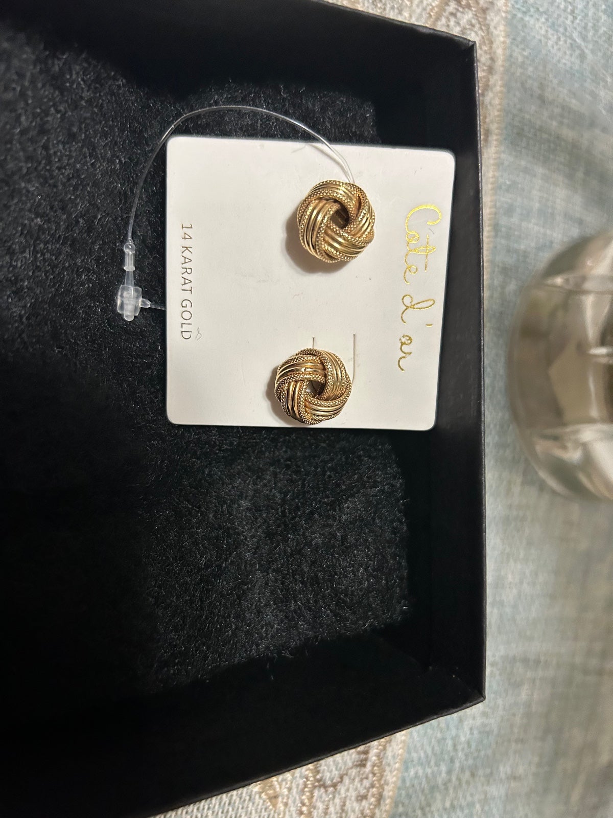 14 kt real gold love knot earrings large