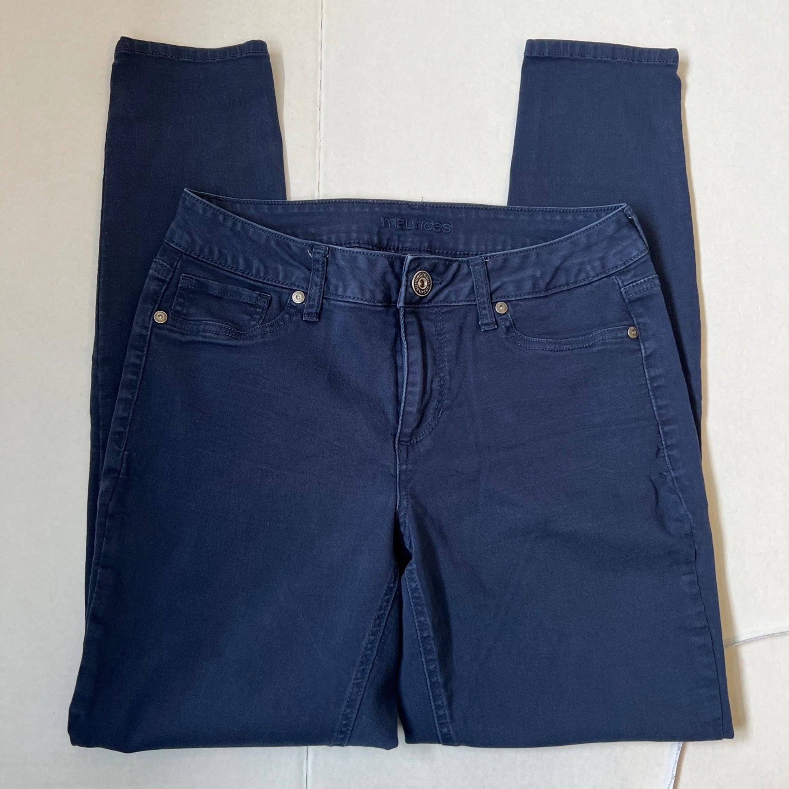 Maurices Denim Jeggings Stretchy Casual Pants Navy Women's Size M-R