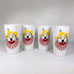 Milk Glass Circus Clown Tumblers Hazel Atlas Bozo MCM 1950s Set 4 Vintage