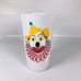 Milk Glass Circus Clown Tumblers Hazel Atlas Bozo MCM 1950s Set 4 Vintage