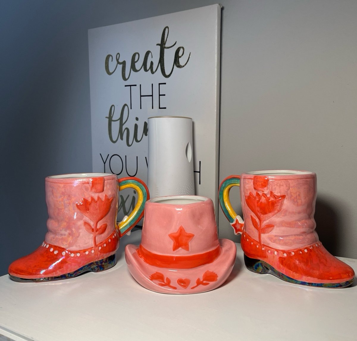 Pink Midwest Cowgirl/boy Star Mug Set - 3 PIECE