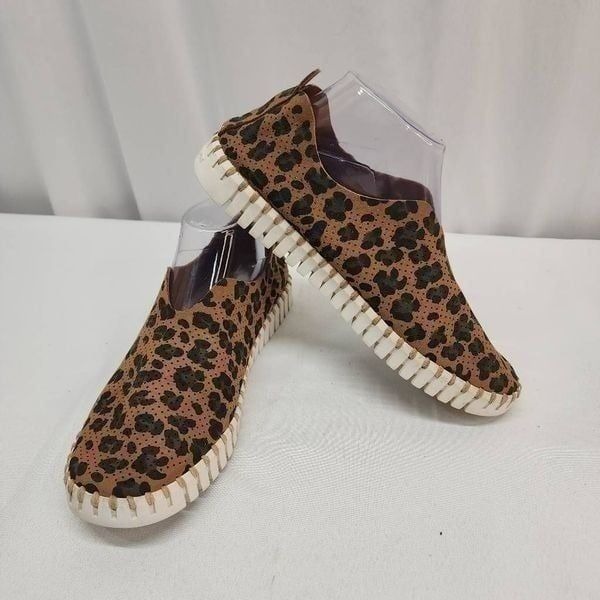 Ilse Jacobsen Size 40 (9.5) Tulip 139 Leopard Print Slip-On Comfort Shoes P