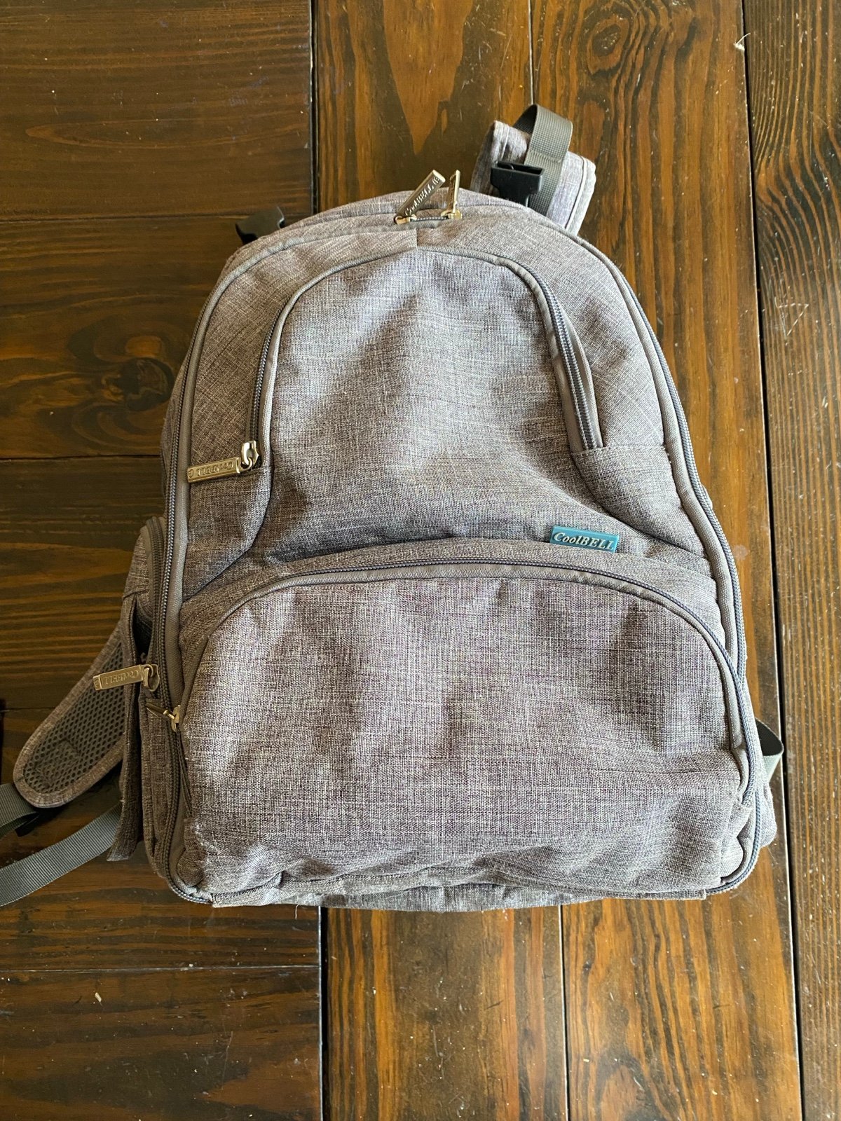 CoolBELL Diaper Bag Bacpack w/ Changing Pad Multi Compartment Gray