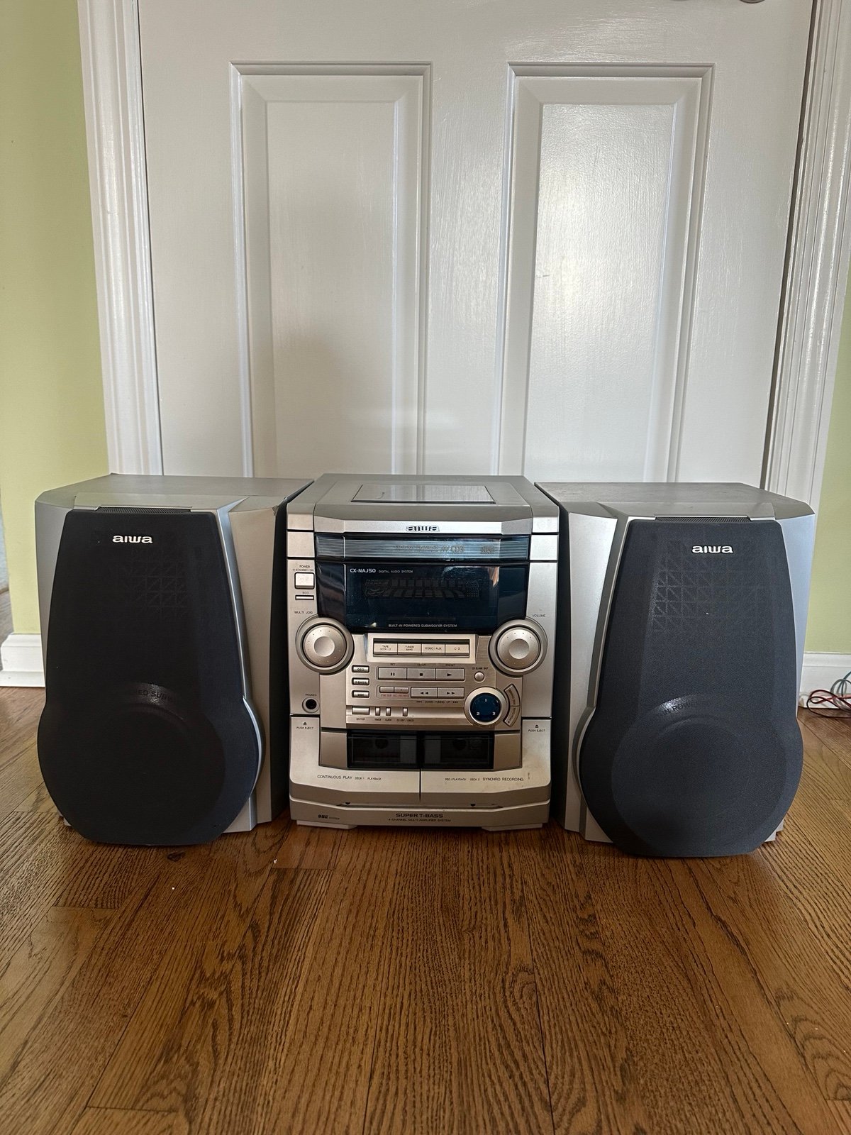 Vtg Aiwa CX-NAJ50 Digital Audio Stereo Set Up 3 Disk CD AM/FM Duel Cassette