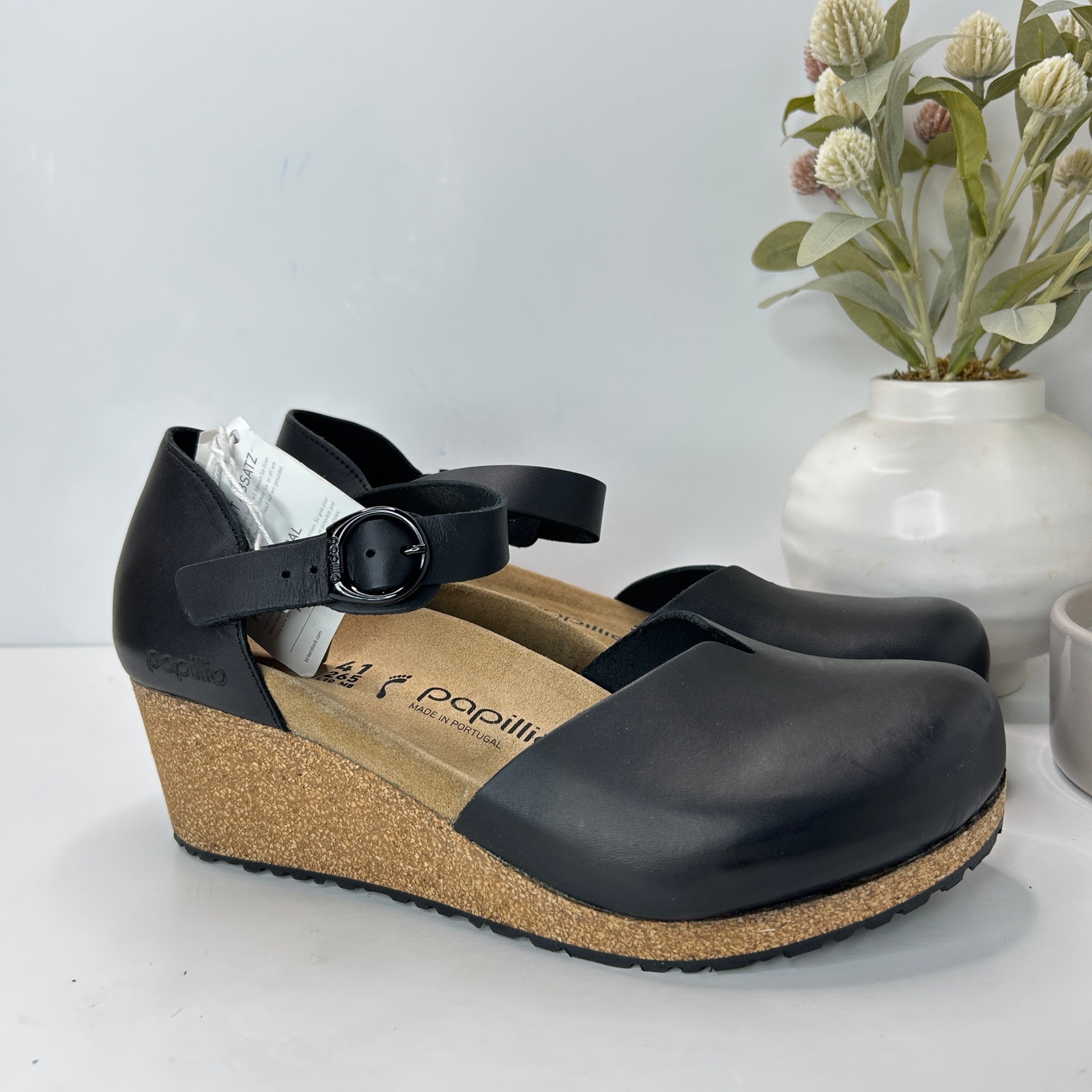 Papillio By Birkenstock Mary Ring Buckle Sandal Black Women 41/10 Narrow Fit