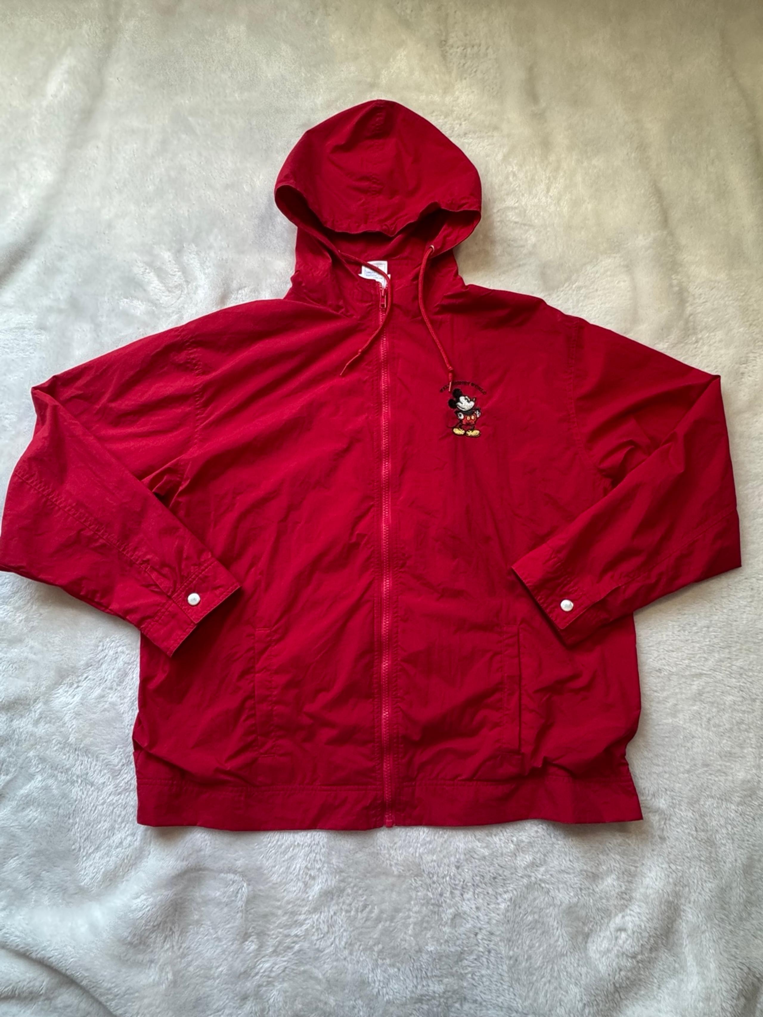 Vintage Walt Disney World Windbreaker Jacket 1990s Men’s Large Red Vtg 90s