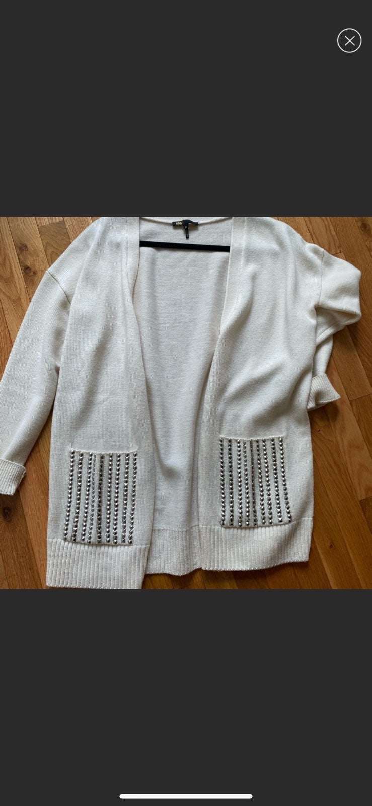Maje Maitre Long Cardigan Cream Sz 2