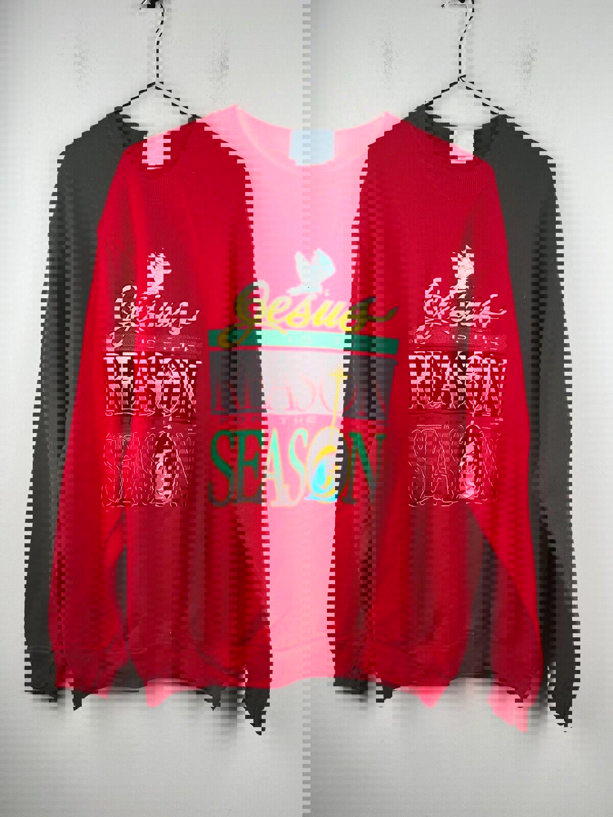 1997 Vintage 90's Printed Sweatshirt Jesus Is the Reason for the Season Size:M