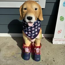 XL Patriotic Dog 27” tall!!! with Boots