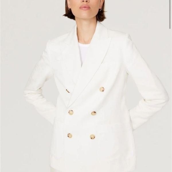 Polo Ralph Lauren White Double-Breasted Blazer | Size 2