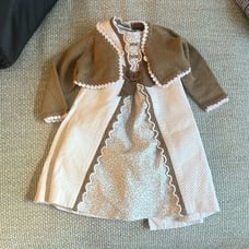 Paz Rodriguez Brown and Cream Dress with Jacket 3 months