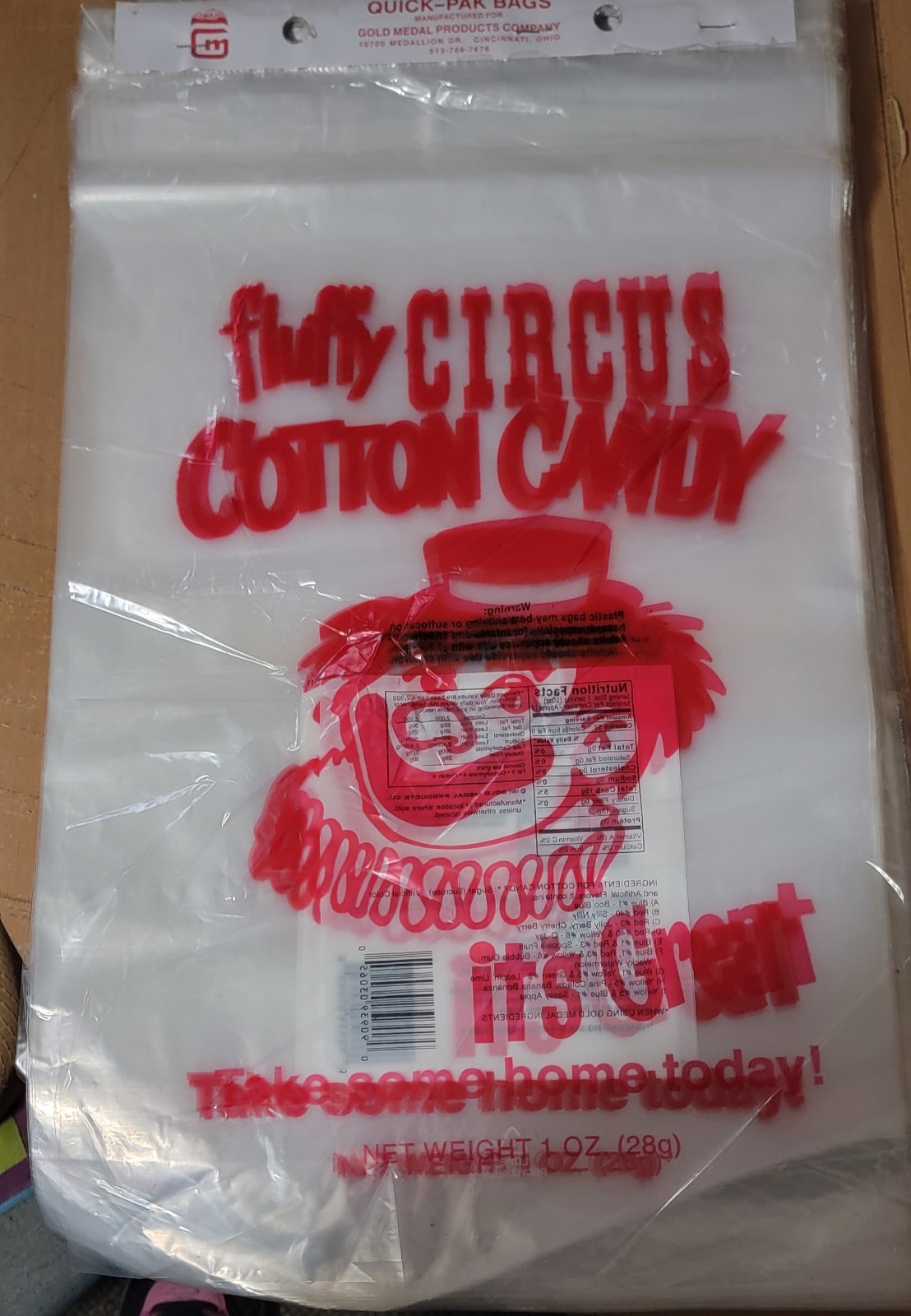 Gold medal circus cotton candy bags 300ct