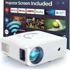Native 1080P Full HD Video Projector, 5G WiFi Projector Supports 4K, LCD