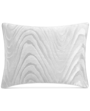 Hotel Collection Moire King Sham with Rippled Texture Jacquard White 20 x 36