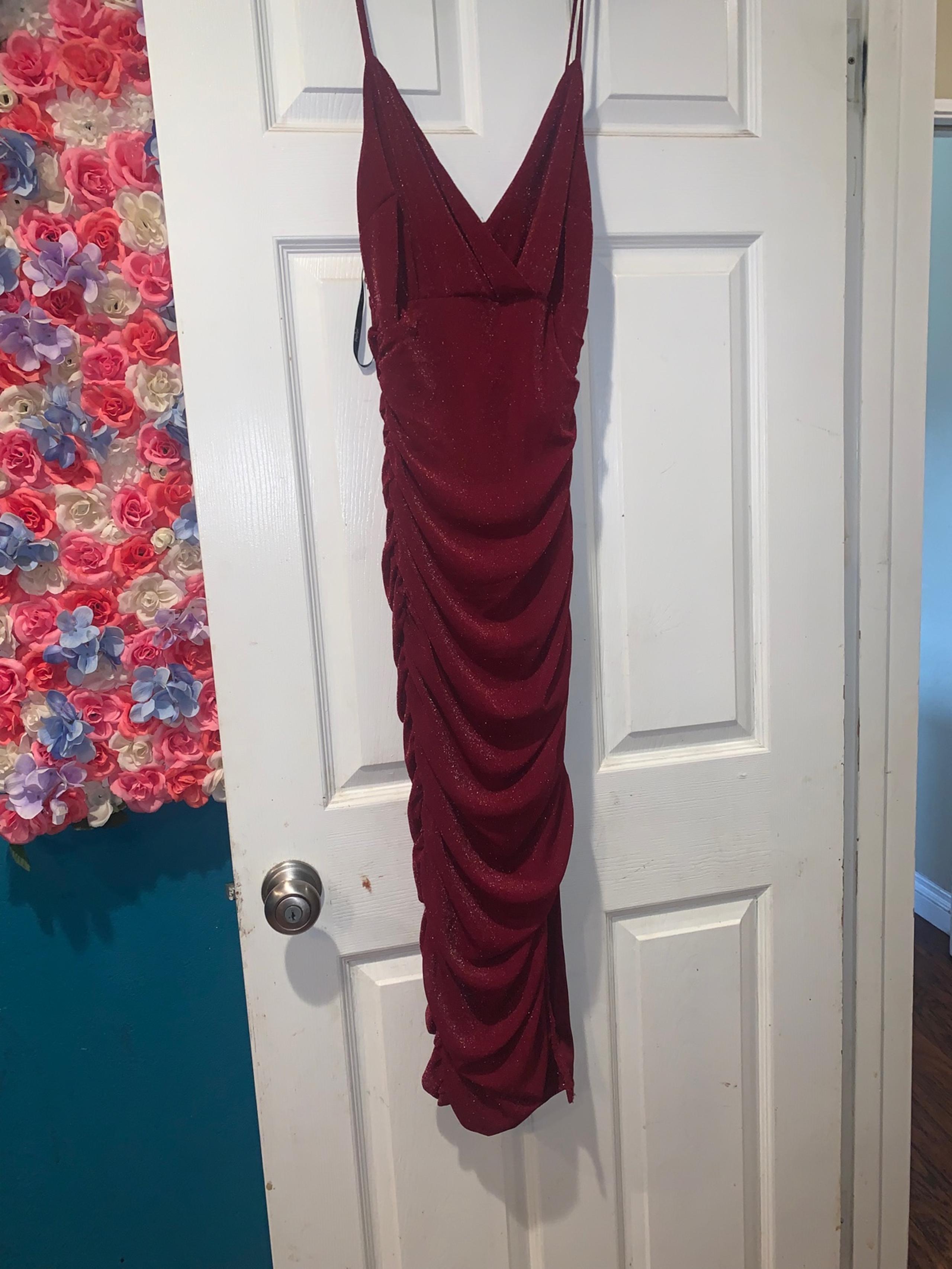 Papaya burgandy dress