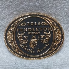 Montana Silversmiths Pendleton Let'er Buck 2013 Buckle Gold on Black Excellent 1