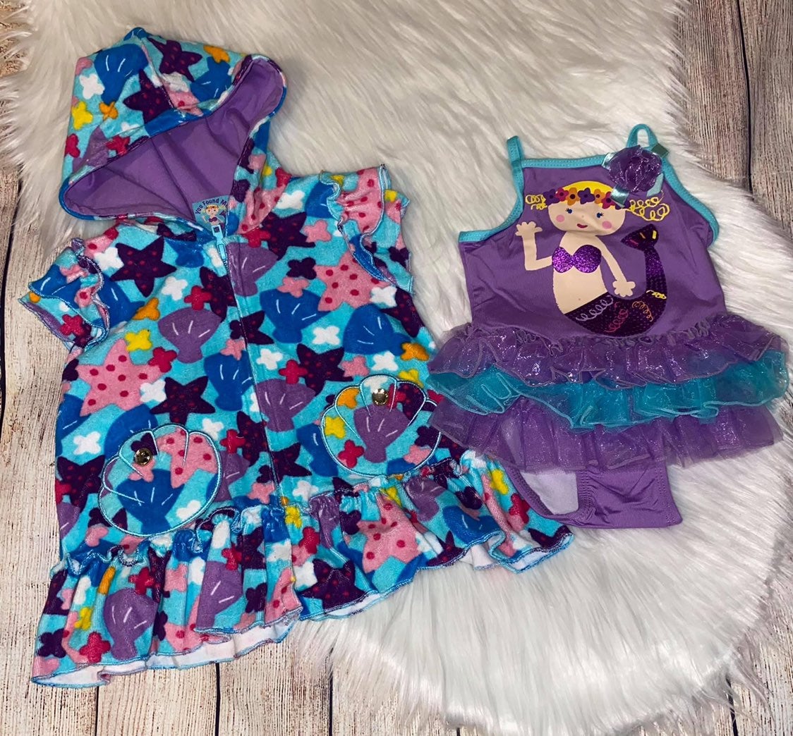 NWOT Lazoo swimsuit & cover size 6/9 mo