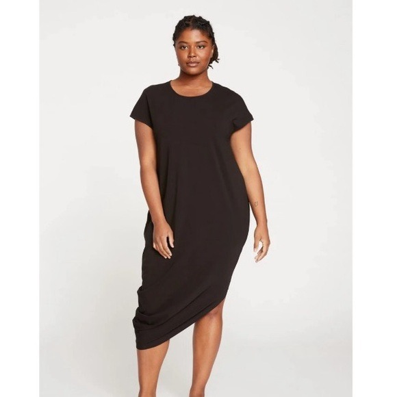 Universal Standard Iconic Geneva Sheath Midi Dress Minimalist Black 6/8