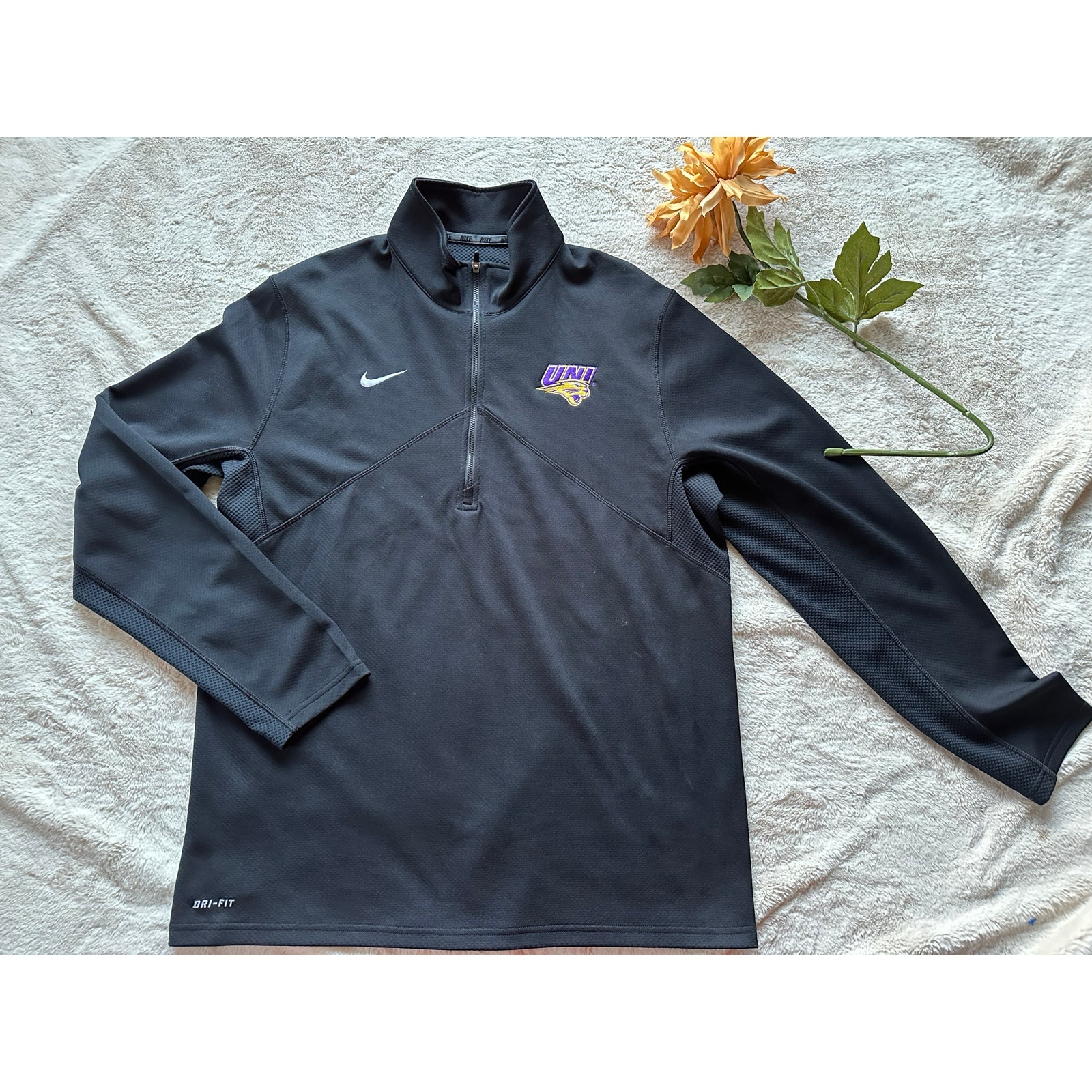 Nike Dri-Fit Mens 1/4 Zip Pullover UNI Panthers Size Large