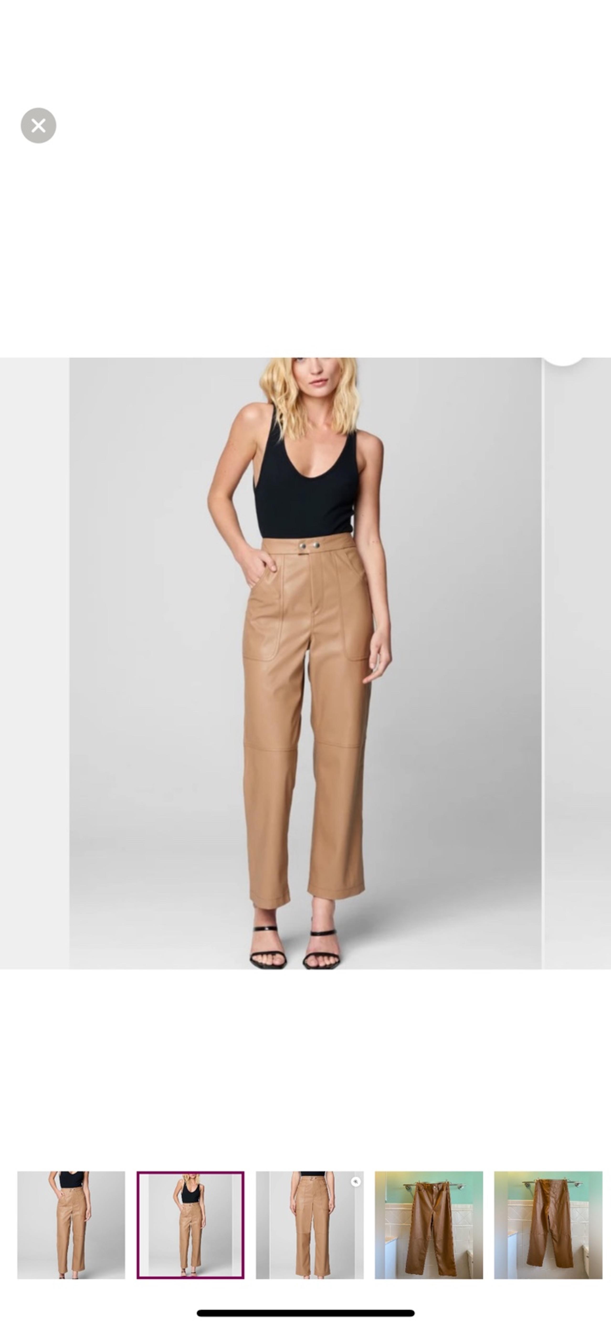 Tan Leather Pants Blank NYC