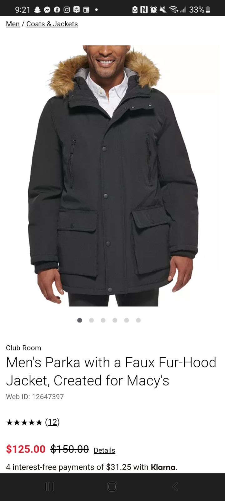 Men's Winter Coat XXL