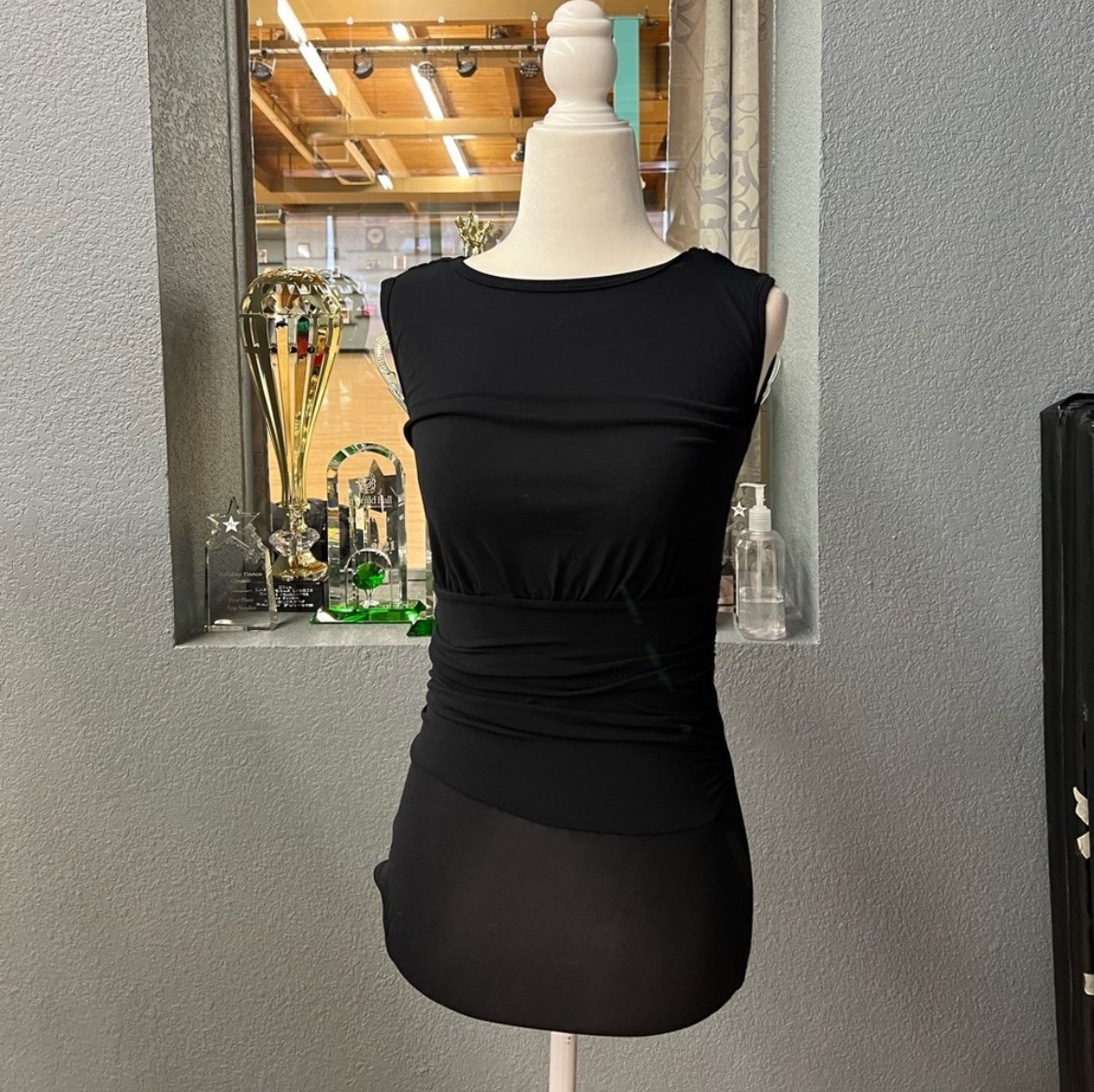 DSI London Dancesport practice leotard open back ruched size XSmall NWOT