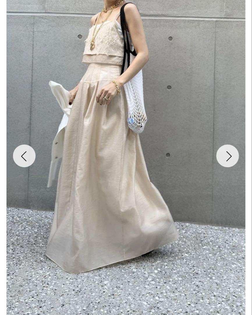 正規通販 CHIEKO+ organdy Maxi new brand 38 beige skirt maxi スカート