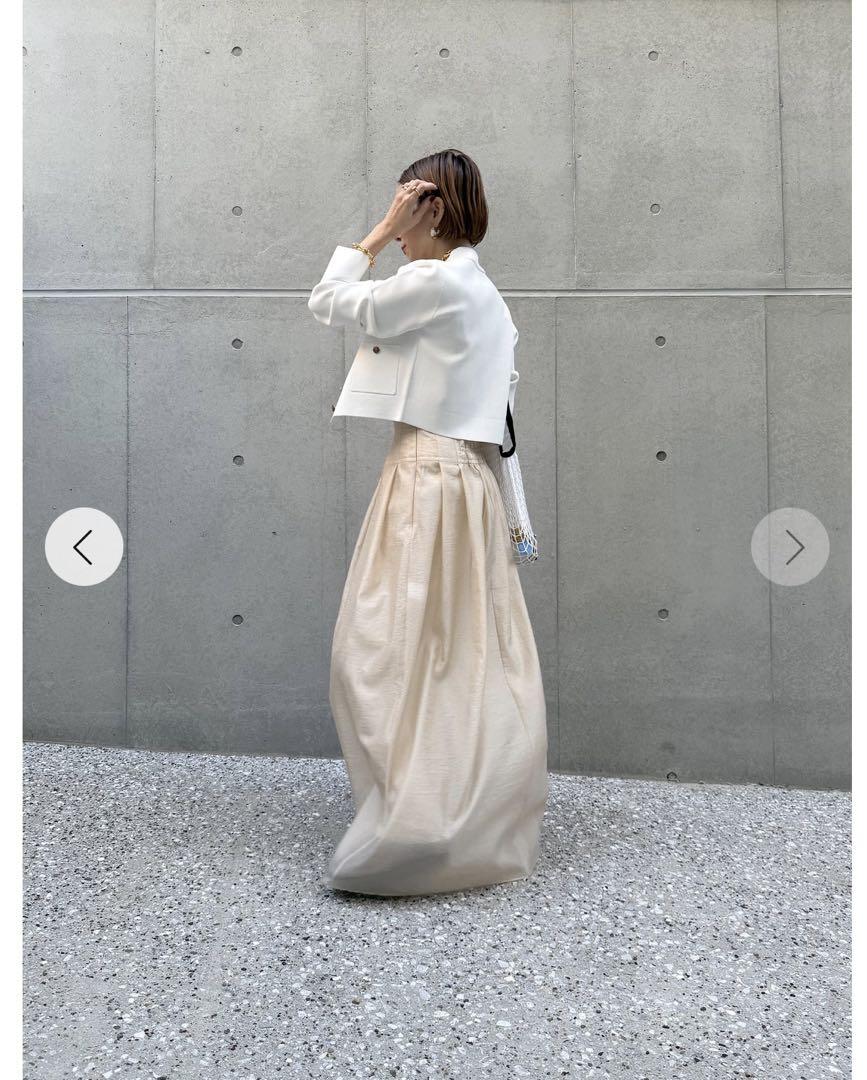 【おまけ付】 CHIEKO+ organdy maxi skirt beige 38 brand new Maxi スカート