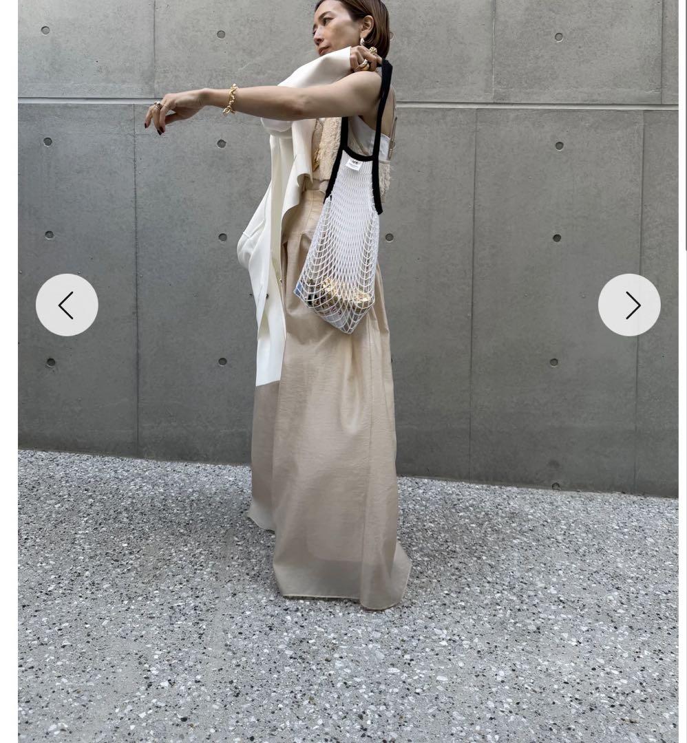 CHIEKO+ organdy maxi skirt beige 38 brand new Maxi