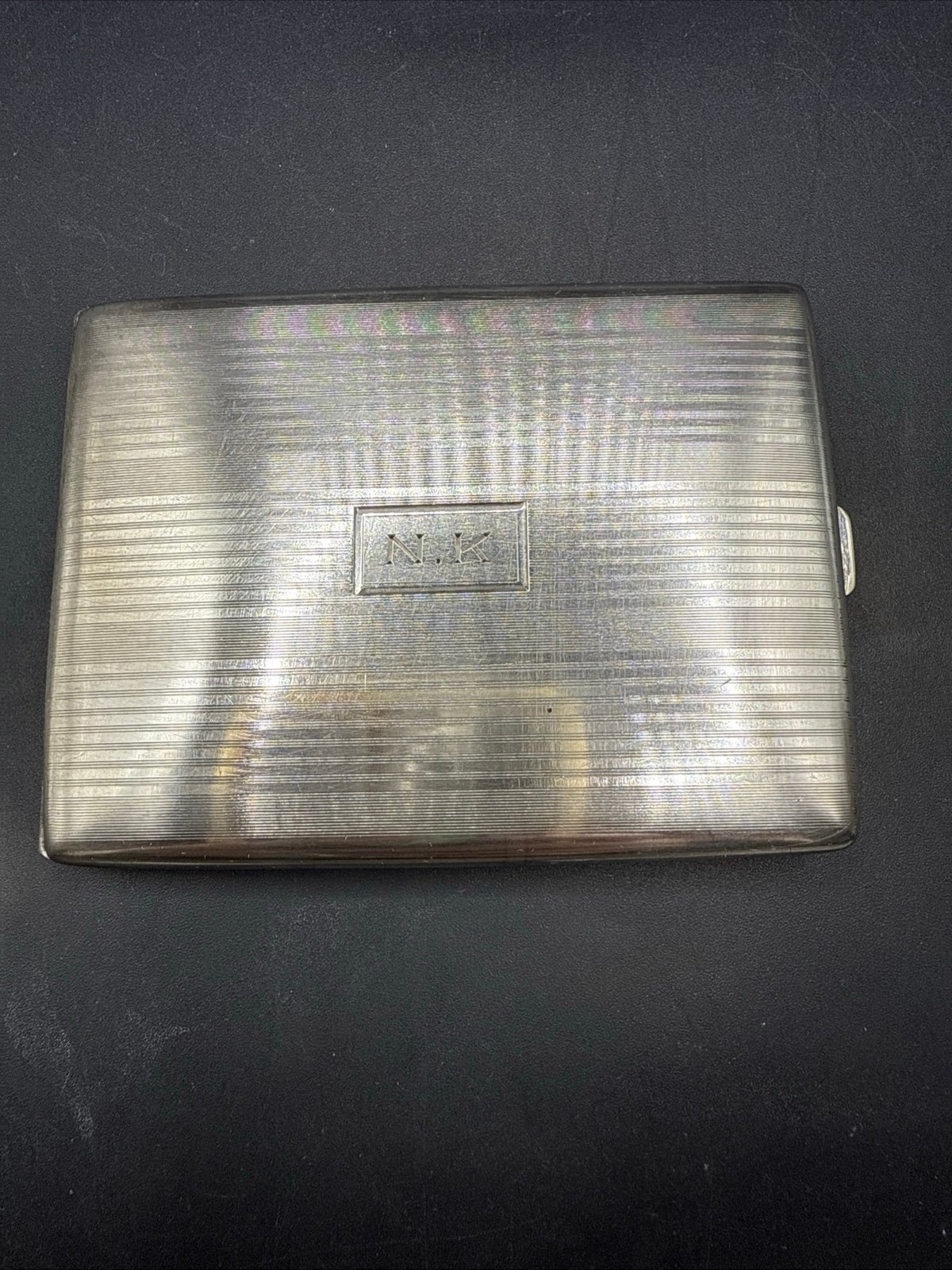 Vintage Art Deco Sterling Silver Cigarette Case Card Marked Sterling 013025@
