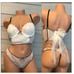 VS white pink string panty bra bustier