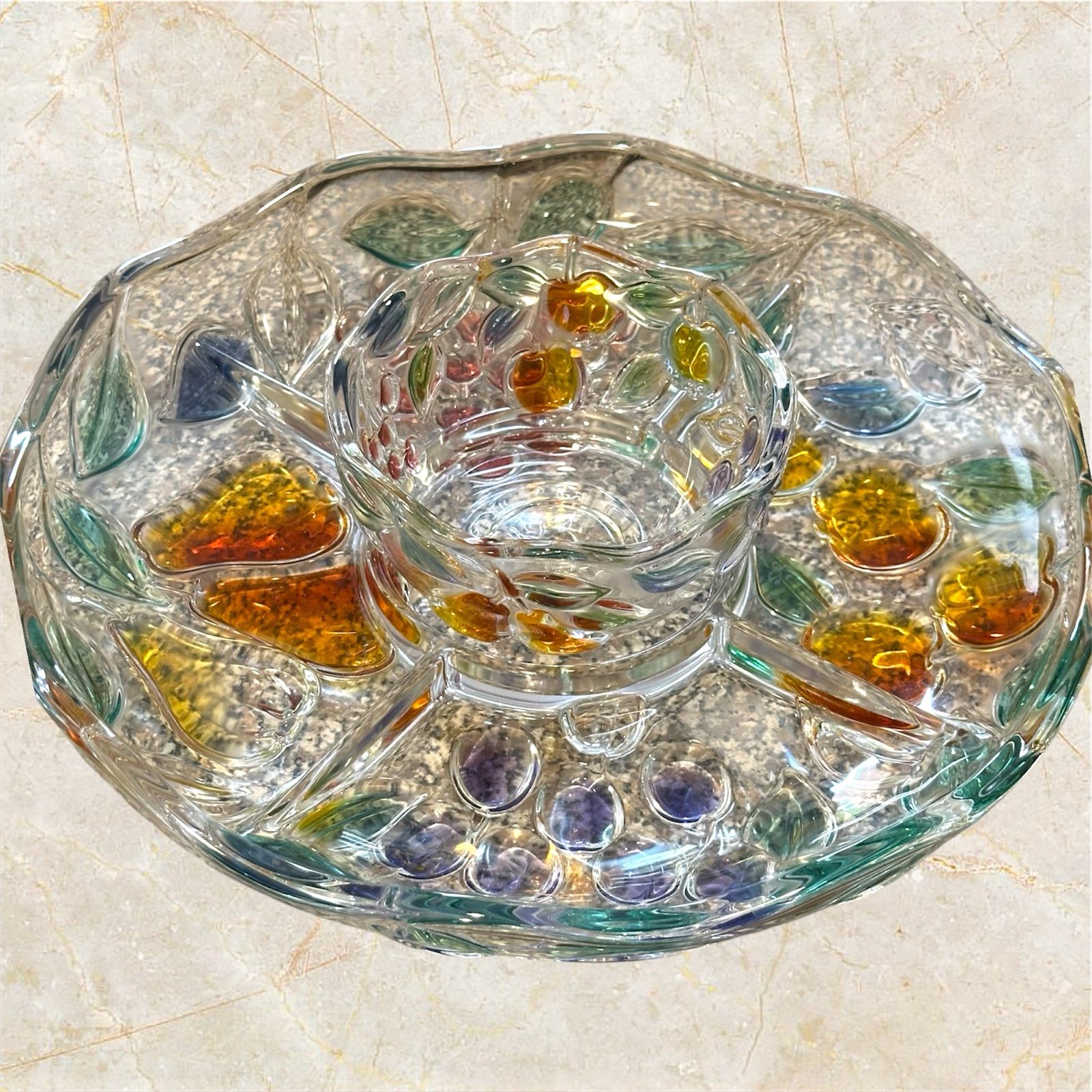 Mikasa Garden Harvest Chip and Dip Plate is a beautiful addition to